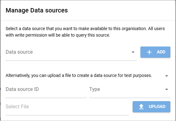 Manage data sources