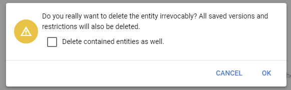 Category delete confirmation